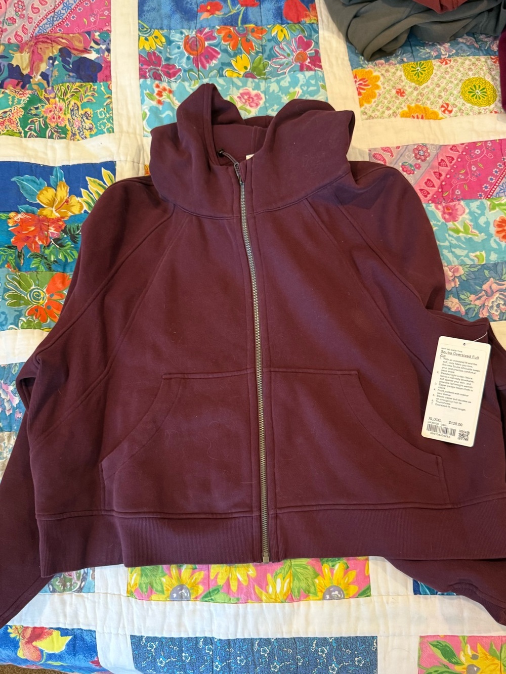 lululemon athletica Wine Scuba Oversized Full Zip Hoodie - Picture 3 of 3